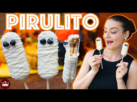 Pirulito de bolacha/biscoito Múmia (especial Halloween)