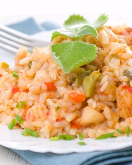 Risoto de frango na pressão