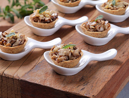 Mini tortinha integral com recheio de Shitake