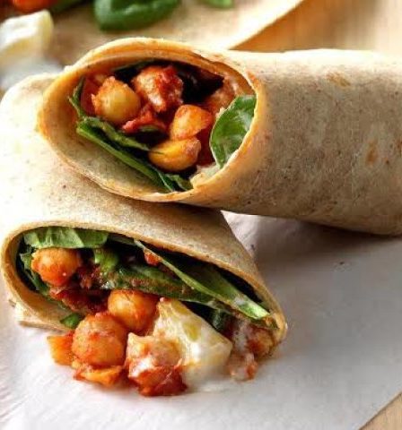 Wrap de Grão-de-Bico Picante