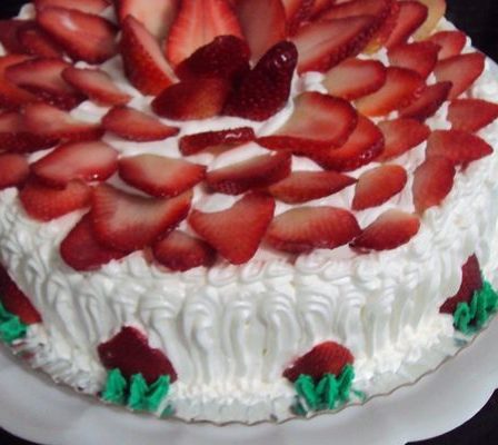 Receita de Bolo flor de Morango