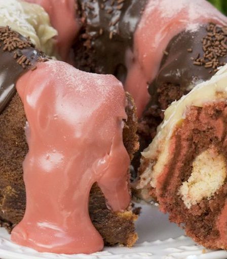 Receita de Bolo mesclado napolitano