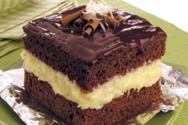 Receita de Bolo gelado de coco e chocolate