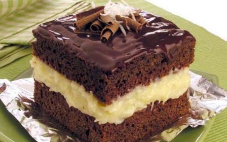Receita de Bolo gelado de coco e chocolate