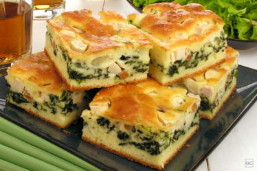 Receita de Torta de palmito com espinafre e bacon
