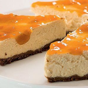 Receita de Cheesecake diet com calda de damasco