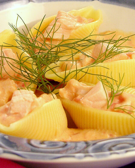 receita de Conchiglione com salmão