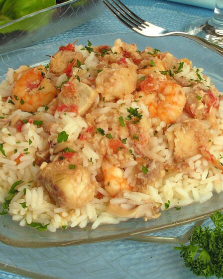 receita de Risoto de frutos do mar